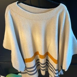 Wool cashmere poncho